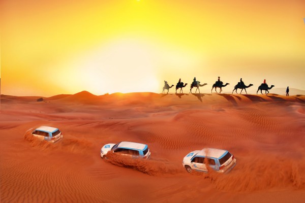 Дубай: Джип-сафари-тур по Красным Дюнам и Пустынной Планете с ужином и поездкой на верблюде